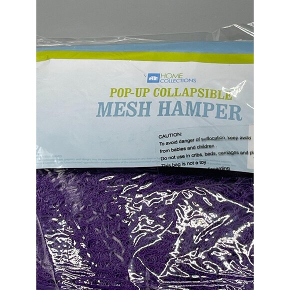 Home collections pop-up collapsible mesh hamper folds flat carry handle READ NEW - Picture 6 of 6